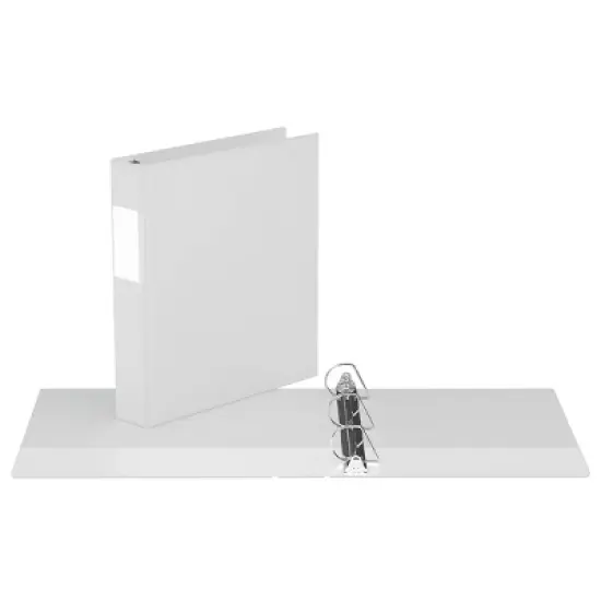 Davis Group 6pk 1.5" Premium Economy Angled D-Ring Binder White: 350 Sheet Capacity, Hard Cover, 2 Pockets, Polypropylene image {1}