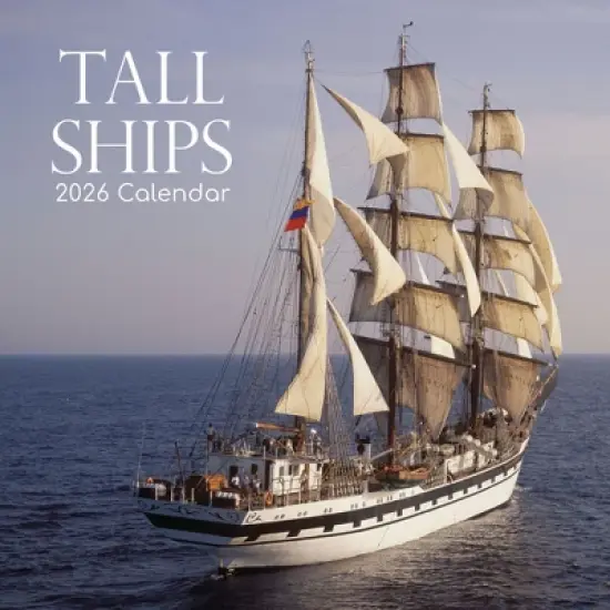 2026 Square Wall Calendar, Tall Ships, 16-Month Transport Theme with 180 Reminder Stickers (12x12 In) image {4}