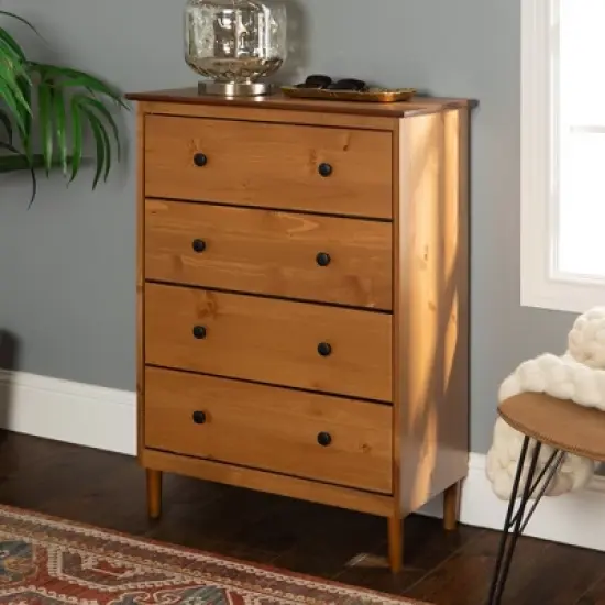 Stiva Classic Mid-Century Modern Vertical 4 Drawer Dresser - Saracina Home image {1}