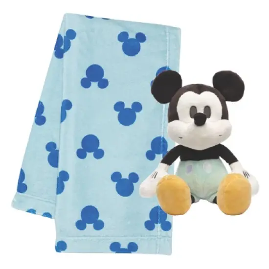 Lambs & Ivy Disney Baby Mickey Mouse Blanket & Plush Baby Gift Set - Blue image {6}