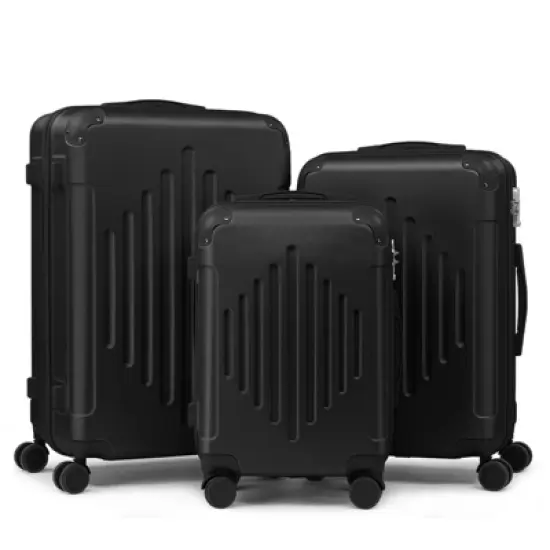 Karl Home 3 Piece Set ABS Trolley Cases Striped Pattern Blue image {11}