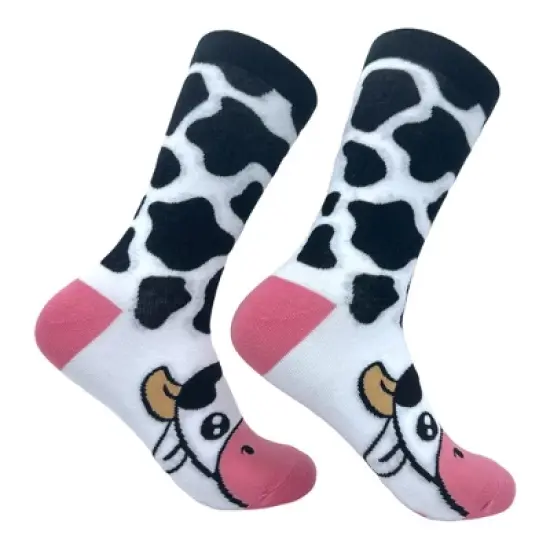 Crazy Dog Women's Cow Socks Funny Cute Adorable Milking Moo Cattle Footwear image {9}
