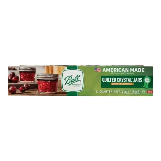 Ball 4oz 12pk Glass Regular Mouth Quilted Mason Jar with Lid and Band image {4}