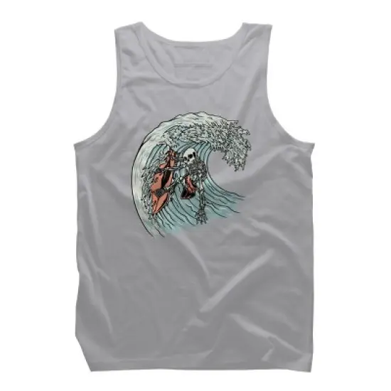 Men's Design By Humans Death Surfer By quilimo Tank Top image {4}
