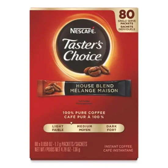Nescaf&eacute; Taster's Choice Stick Pack, House Blend, 80/Box image {7}