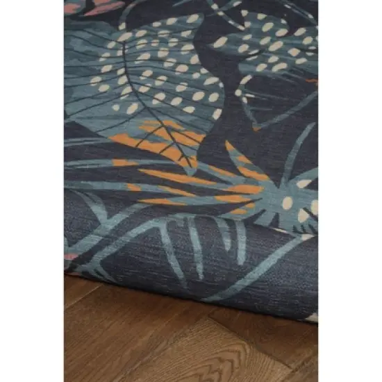 Melling Washable Outdoor Rug Navy/Gold - Linon image {4}