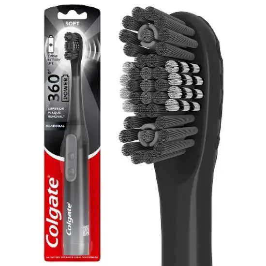 Colgate 360 Charcoal Battery Powered Toothbrush Soft - 1ct image {9}