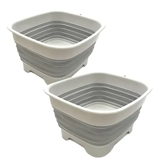 SAMMART 9.1L (2.4Gallon) Collapsible Dishpan with Draining Plug image {16}