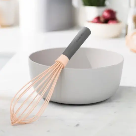 BergHOFF Leo 11" Nonstick Silicone Whisk, Pink & Gray image {2}