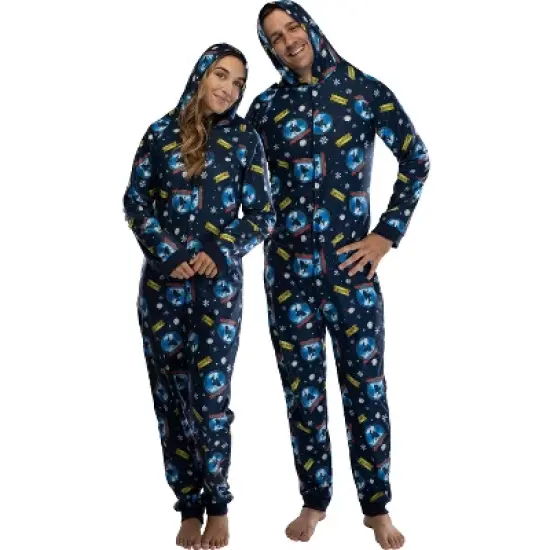 Polar Express Adult Believe Hooded One-Piece Footless Sleeper Union Suit image {6}