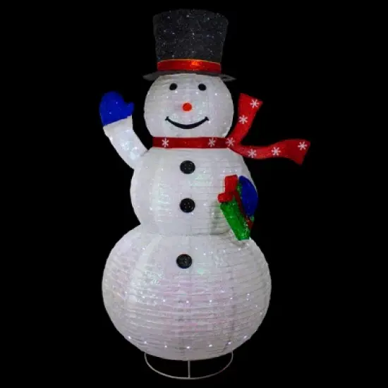Northlight LED Lighted Iridescent Twinkling Snowman Outdoor Christmas Decoration - 71" image {2}