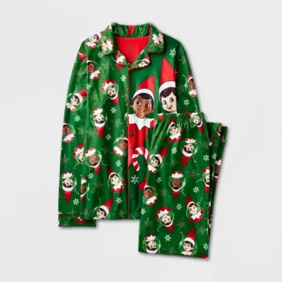 Boys' Elf on the Shelf Christmas Coat Pajama Set - Green image {3}