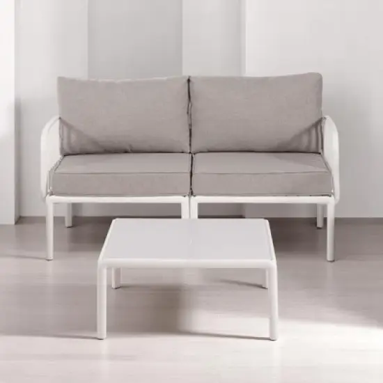 6-Piece Modular Outdoor Sofa Set with Cushions, Coffee Table & Removable Covers, Outdoor L-Shaped Sectional Sofa Set for Patio image {2}