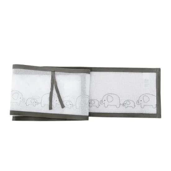 BreathableBaby Breathable Mesh Crib Liner - Deluxe Embroidered Collection - Elephants image {2}