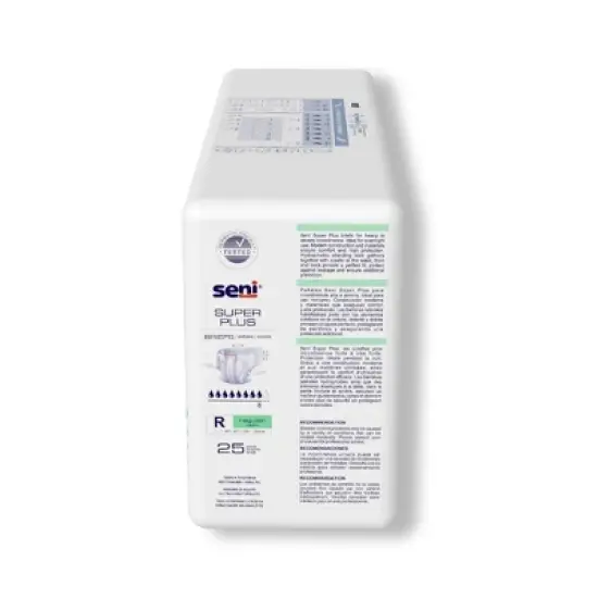 Seni Super Plus Adult Incontinence Brief Regular Heavy Absorbency Breathable / Overnight, S-RE25-BP1, Severe image {2}