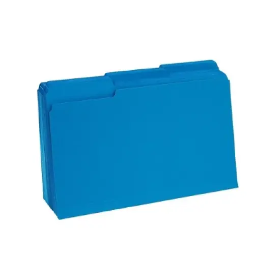 Staples Colored Top-Tab File Folders 3 Tab Blue Legal Size 100/Pack TR224568 image {4}