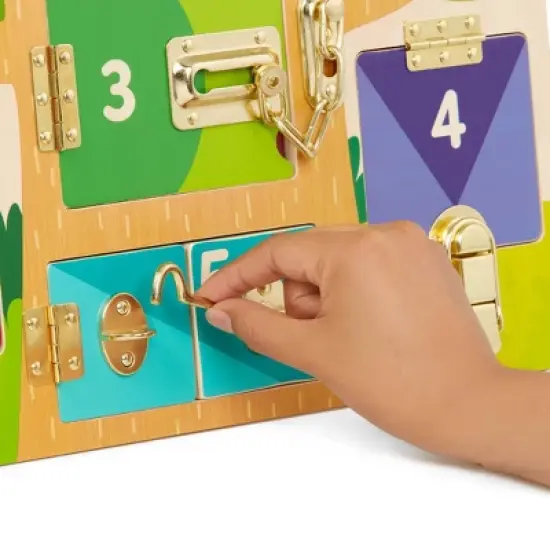 Battat Education Knock-Knock Who's Inside? Lock & Latch Board image {4}