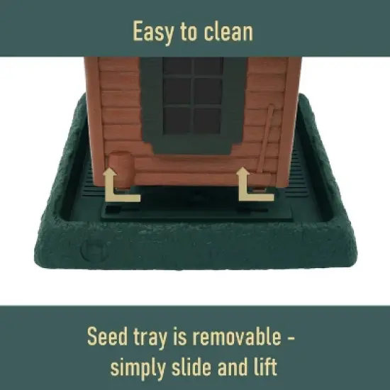 North States Log Cabin Hopper Bird Feeder 10.75" Brown image {3}