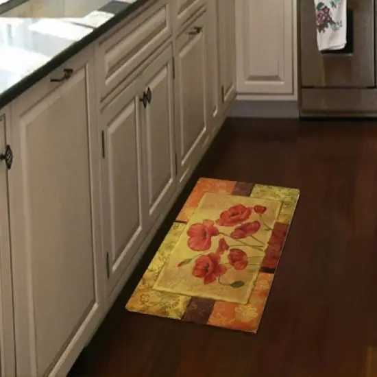 J&V TEXTILES 18" X 30" Cushioned Kitchen Floor Standing Mat (Jacobean Poppy) image {3}