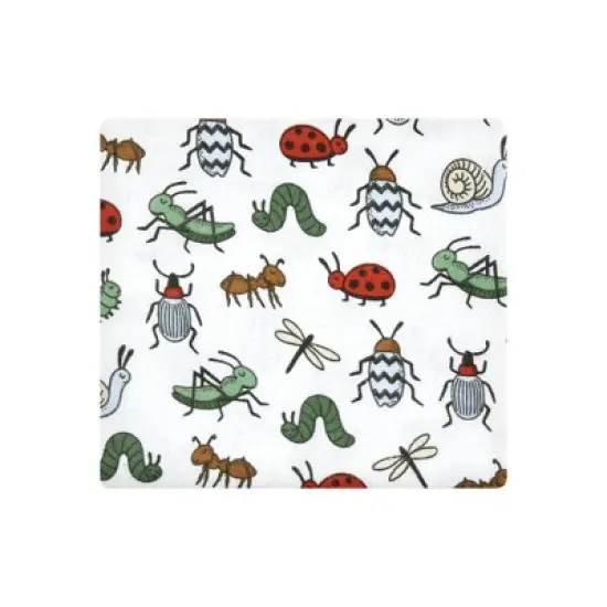 Hudson Baby Infant Boy Cotton Flannel Receiving Blankets, Bugs, One Size image {2}