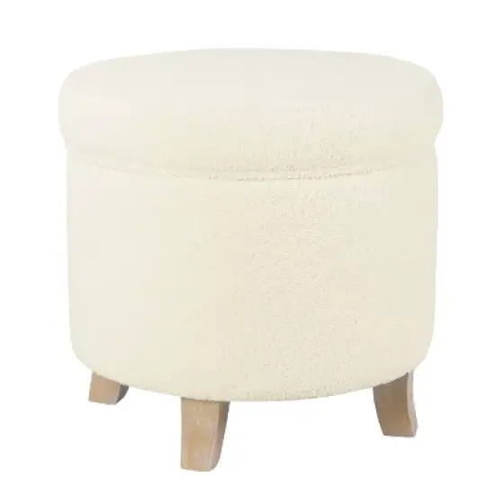Cole Classics Round Storage Ottoman Flared Wood Leg - HomePop image {6}