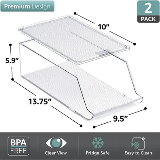 Sorbus Set of 2 Water Bottle Organizer Bins with Lids - Can and Bottle Holder Drink Dispenser - for Fridge, Pantry, Kitchen Organization and Storage image {2}