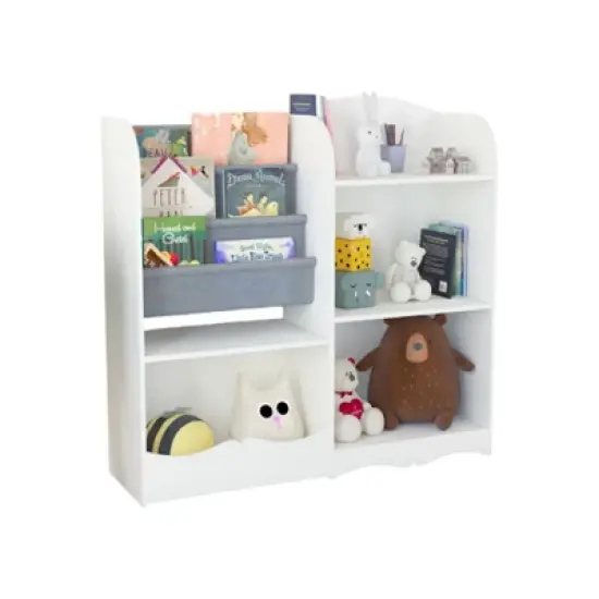 YONWAY Kids Bookcase and Bookshelf, Multifunctional Toy Storage Organizer with Collapsible Drawers for Bedroom, Playroom and Hallway image {6}
