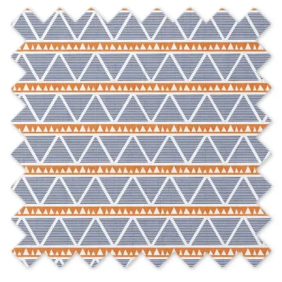 Bacati - Liam Large Triangles Orange Navy Muslin 3 pc Toddler Bed Sheet Set image {5}