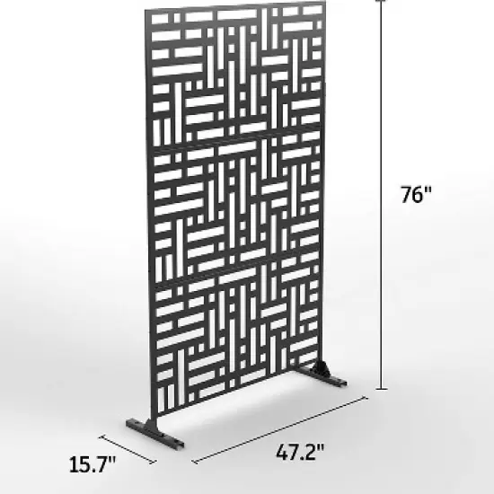 NewTown Decorative Privacy Screen Outdoor Divider with Stand, Featuring Precise Laser Cut,Metal Material-The Pop Home image {1}