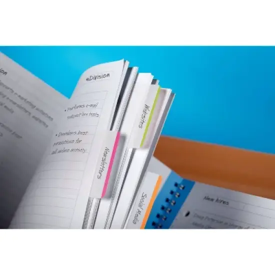Post-it 24ct 2" Durable Lined Filing Tabs 4 Colors: Removable Plastic Filing Accessories, Multicolored, 1.5" x 2.0" image {6}
