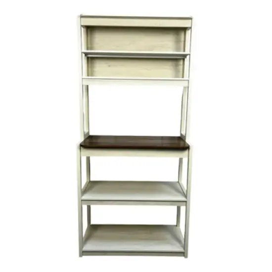 INFURNIC Kitchen Racks Modern Bakers Rack with Adjustable Shelves and Storage for Stylish Kitchen Use, Brown White, 31.5"*15.75"*66.93" image {5}
