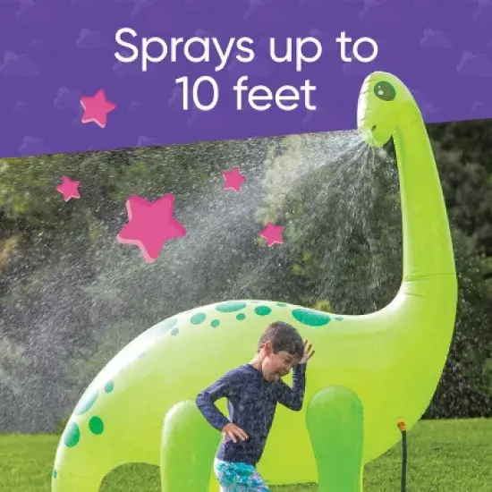 HearthSong Gigantic 7 Foot Inflatable Dino Sprinkler for Outdoor Active Water Play image {3}
