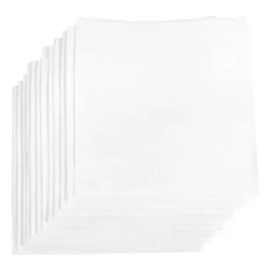 Men's White 100% Cotton Soft Finish Handkerchiefs image {3}
