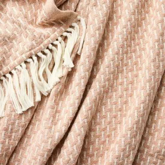 50"x60" Throw Woven Pattern Medium Orange/Cream - Threshold&trade; Designed with Studio McGee image {2}