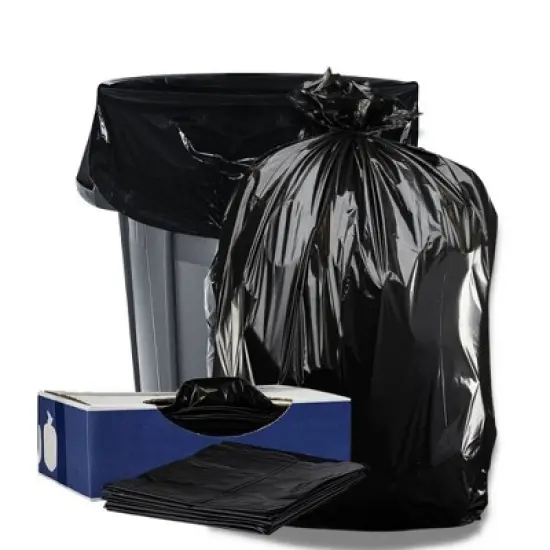Plasticplace 42 Gallon Contractor Trash Bags, Black (25 Count) image {1}