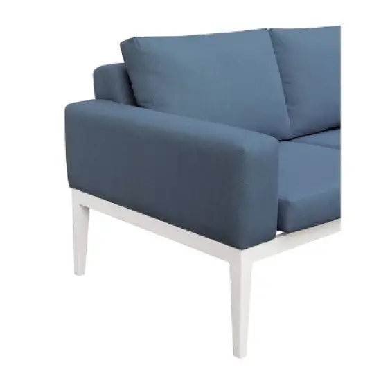 Sitgreaves Metal Patio Sectional White/Blue - miBasics image {2}