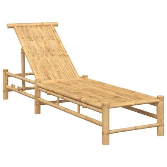 vidaXL Sun Lounger Natural bamboo Bamboo Adult-size image {10}
