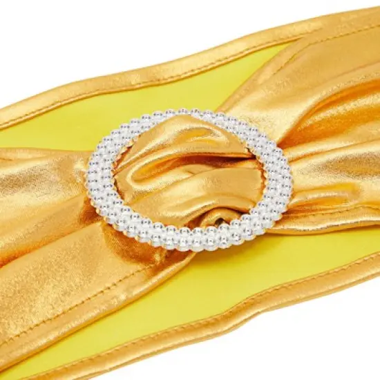 Juvale Gold Chair Sashes with Silver Buckles for Wedding Reception, Baby Shower, Birthday Party, Fits 13.5- to 16.5-Inch Chair Backs (100 Pack) image {2}