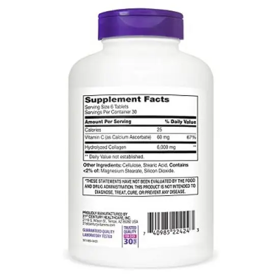 21St Century Super Collagen Plus Vitamin C Tablets, 180 Count image {1}