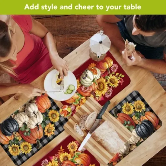 Briarwood Lane Fall Double Sided Placemat (4-pack) 17x11.25 Pumpkins For Fall Placemat image {2}