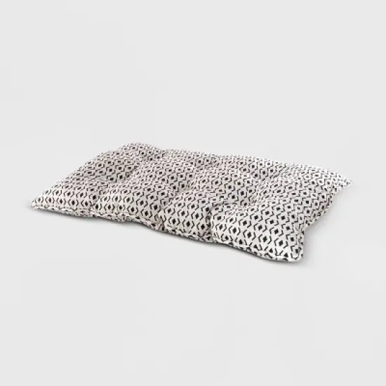 Precious Tails Printed Microsuede Tufted Mat Bed for Dogs - Ivory - L image {8}