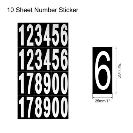 Unique Bargains Office Warehouse Self-Adhesive Mailbox Numbers Sticker 10 Sheet image {1}