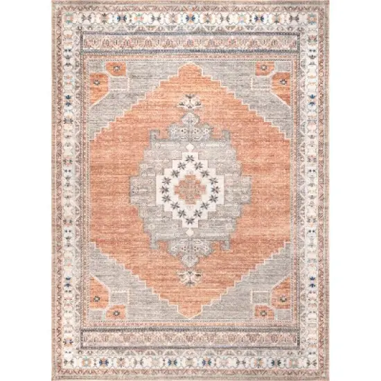 nuLOOM Alicia Machine Washable Medallion Area Rug image {12}