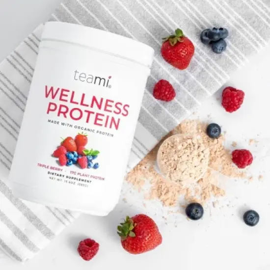 Teami Triple Berry Wellness Protein Dietary Supplement - 13.6oz image {2}