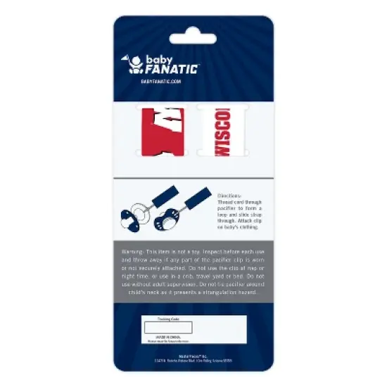 BabyFanatic Officially Licensed Unisex Pacifier Clip 2-Pack - NCAA Wisconsin Badgers - Officially Licensed Baby Apparel image {3}