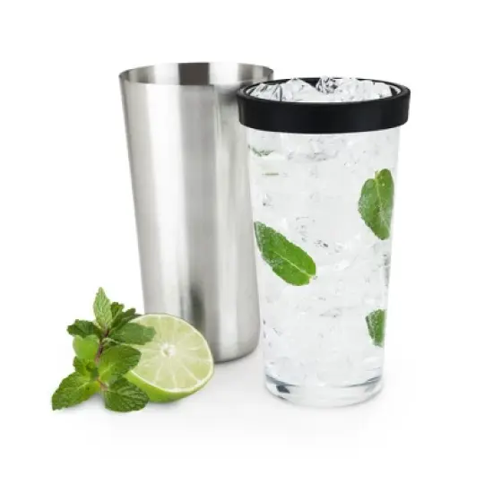 True Barkeep Boston Shaker, Stainless Steel Cocktail Tin & Mixing Glass with Rubber Seal and Measurements, 28 Oz and 16 Oz,  Set of 2 image {9}