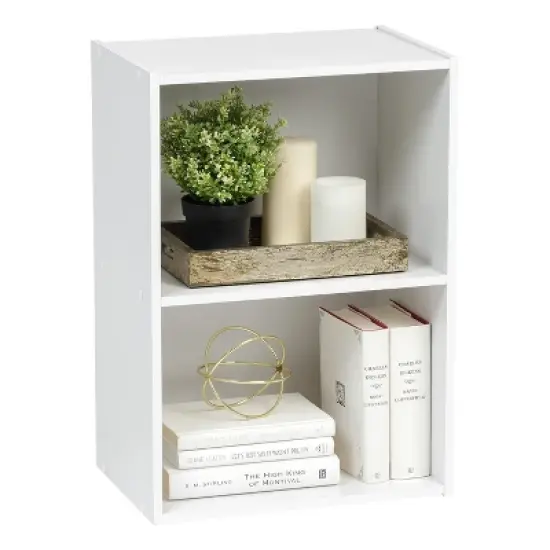 IRIS USA Wood Bookshelf Cube Organizer Storage image {4}