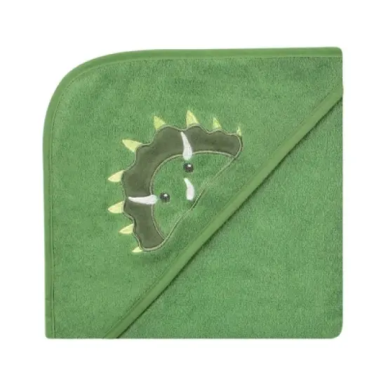 Hudson Baby Infant Boy Animal Hooded Towel 3pk and 15 Washcloths, Dinosaur, One Size image {3}