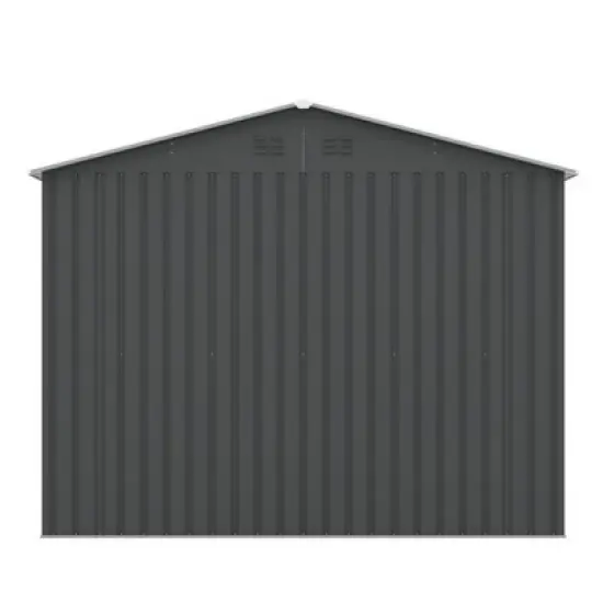 SEVOBAL Storage Sheds Hinge Portal Outside Storage Room With All-Weather Design Metal Tool Shed For Backyard, Patio, Lawn, Gray, 101.6"*142.1"*80.1" image {3}