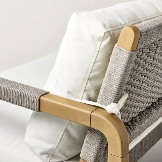 Wood & Rope Outdoor Patio Loveseat - Hearth & Hand&trade; with Magnolia: Mahogany Frame, Weather-Resistant, 2-Seater Couch image {4}